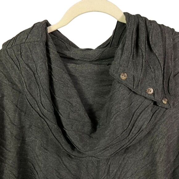 NWT Apropos Charcoal Gray Textured Women's Poncho Sweater Size L Polyester/Rayon - Picture 7 of 13